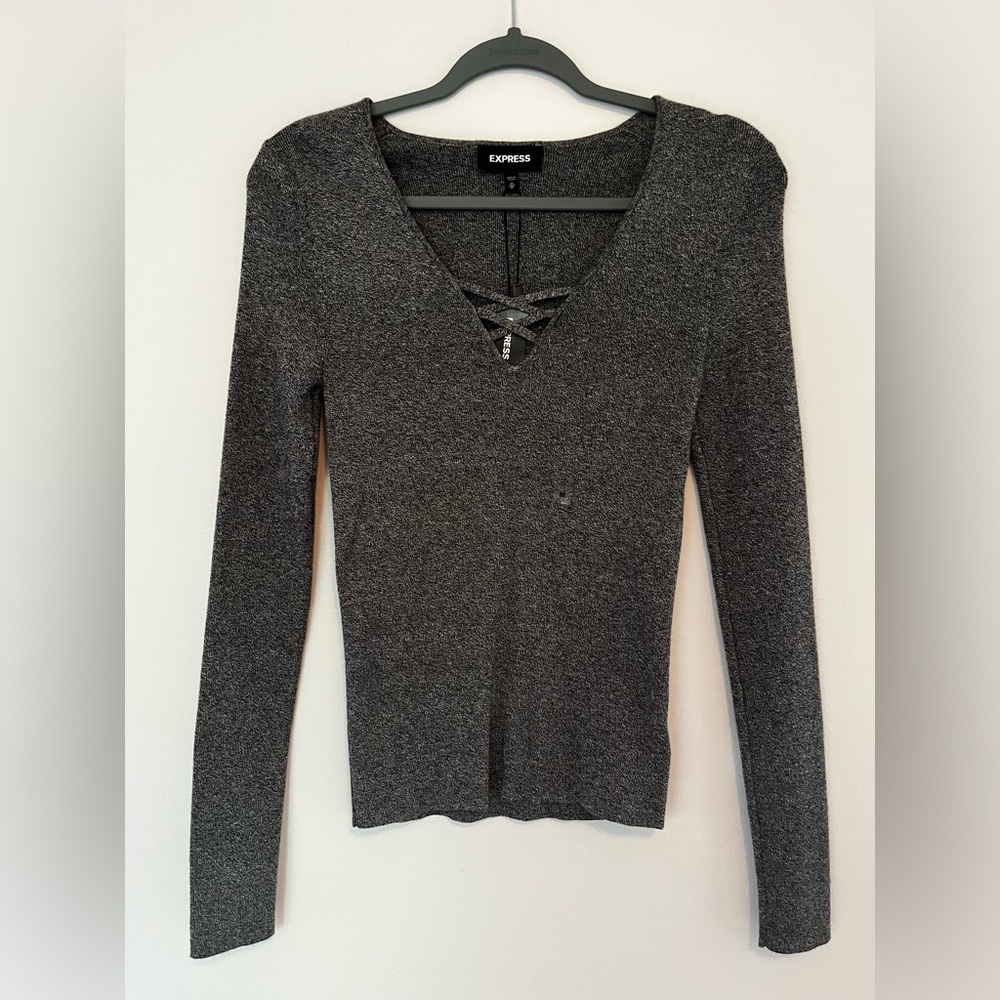 Express | long sleeve shirt | size:medium | color: gray